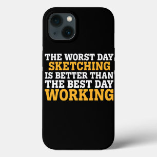 DE SLECHTSTE DAG SCHETSEN GRAPPIG SARCASTISCH Case-Mate iPhone CASE