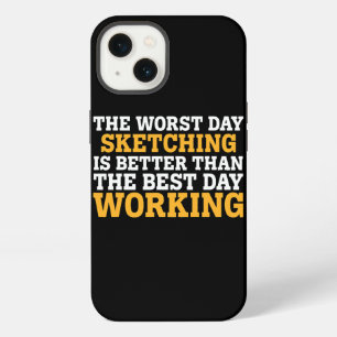 DE SLECHTSTE DAG SCHETSEN GRAPPIG SARCASTISCH iPhone 13 HOESJE