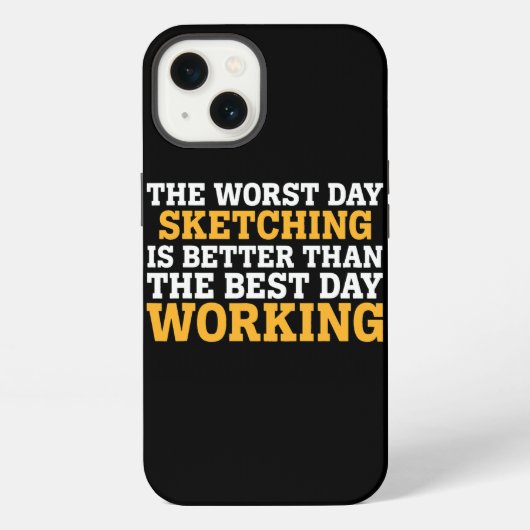 DE SLECHTSTE DAG SCHETSEN GRAPPIG SARCASTISCH iPhone HOESJE (Achterkant)