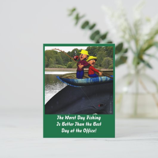 De slechtste dag Vist verjaardag Briefkaart (Staand voorkant)