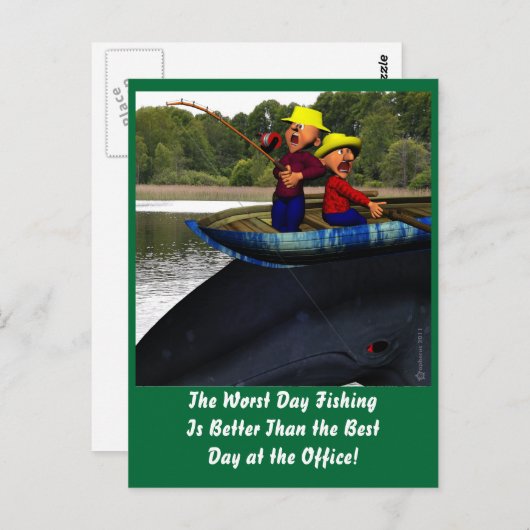 De slechtste dag Vist verjaardag Briefkaart (Voorkant / Achterkant)