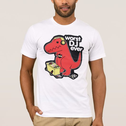 De slechtste DJ ooit T-Rex T-shirt (Voorkant)
