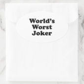 De slechtste Joker ter wereld Ovale Sticker (Tas)