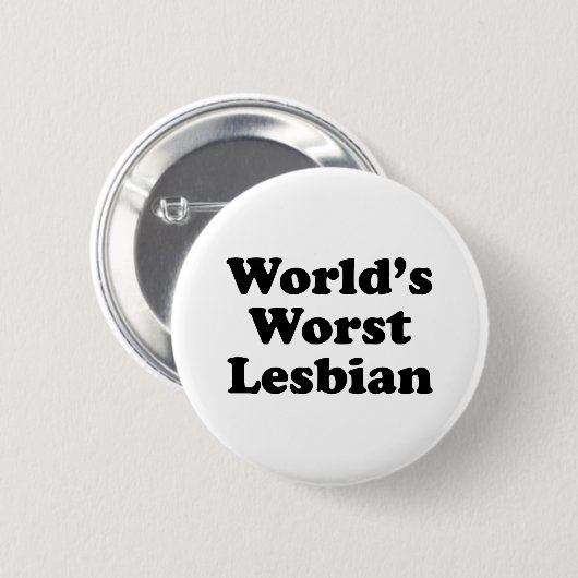 de slechtste lesbische ter wereld ronde button 5,7 cm (Voorkant /achterkant)