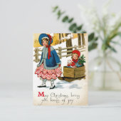 De slede trekken feestdagenkaart (Staand voorkant)