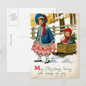 De slede trekken feestdagenkaart (Voorkant / Achterkant)