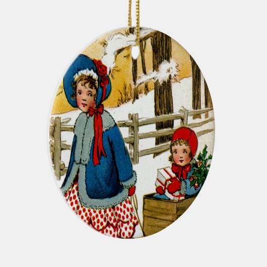 De slede trekken keramisch ornament (Rechts)