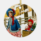 De slede trekken keramisch ornament (Voorkant)