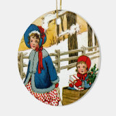 De slede trekken keramisch ornament (Links)