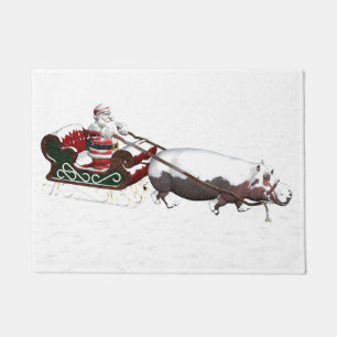 De Slee van de kerstman door Nijlpaard wordt Deurmat