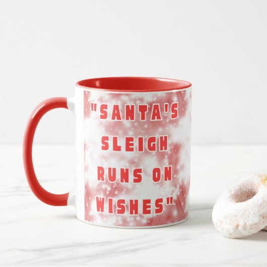 De slee van Kerstman rijdt op wensen Mok (Met donut)
