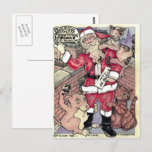 De slee was te laat briefkaart (Voorkant / Achterkant)