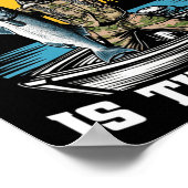 De sleepboot is mijn drugsgek Gevist T-shirt voor Poster (Hoek)