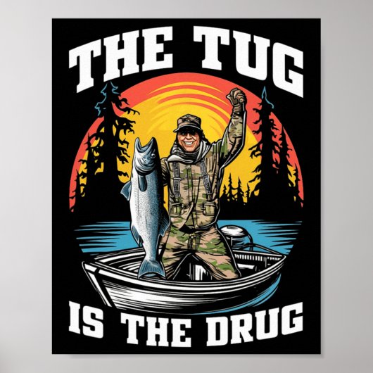 De sleepboot is mijn drugsgek Gevist T-shirt voor Poster (Voorkant)