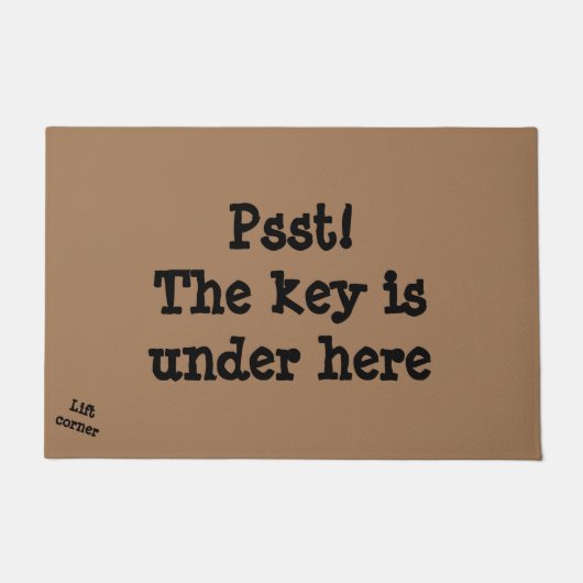 De sleutel is hier onder deurmat (Voorkant)