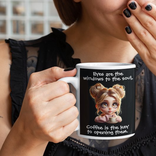 De sleutel is koffie grote koffiekop