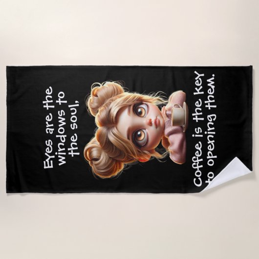 De Sleutel Is Koffie Strandlaken (Voorkant)