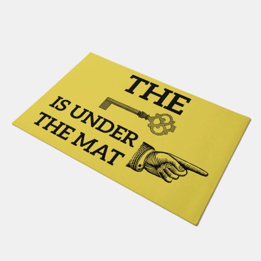 De sleutel is onder de Mat Welcome Mat (Schuin)