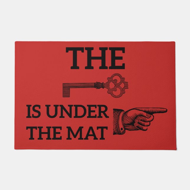 De sleutel is onder de Mat Welcome Mat (Voorkant)