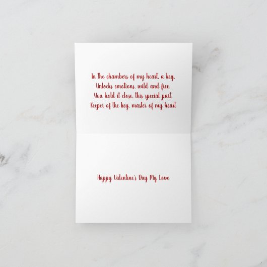 De sleutel tot mijn hart feestdagen kaart (Binnen)