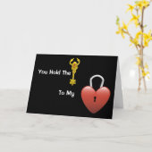 De sleutel tot mijn hart - Romance Wenskaart Kaart (Gele Bloem)