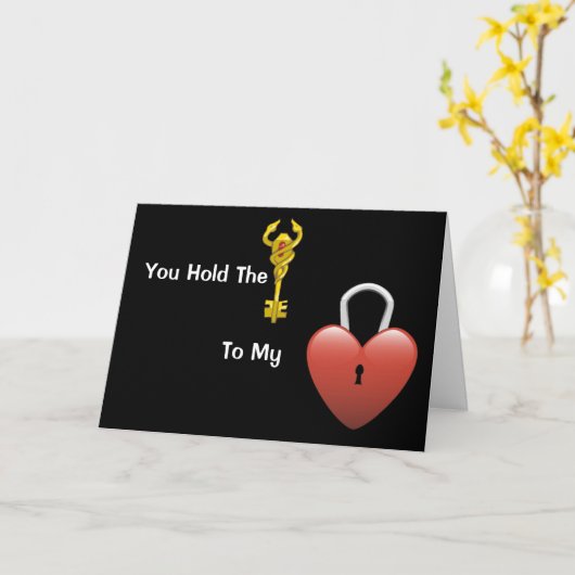 De sleutel tot mijn hart - Romance Wenskaart Kaart (Gele Bloem)