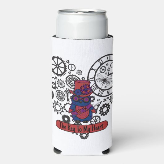 De sleutel tot mijn hart seltzer blikjeskoeler (Seltzer Voorkant)