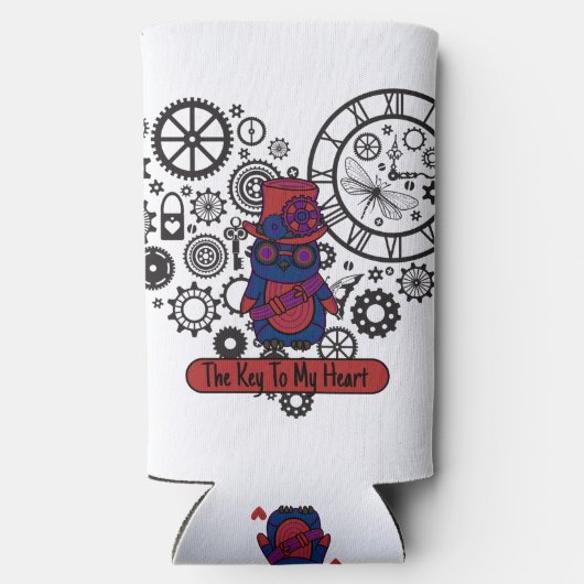 De sleutel tot mijn hart seltzer blikjeskoeler (Achterkant)