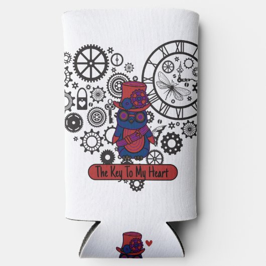 De sleutel tot mijn hart seltzer blikjeskoeler (Voorkant)