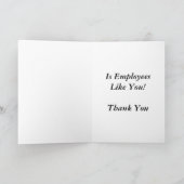 "De sleutel tot mijn succes" werknemer Dank u Bedankkaart (Binnen)