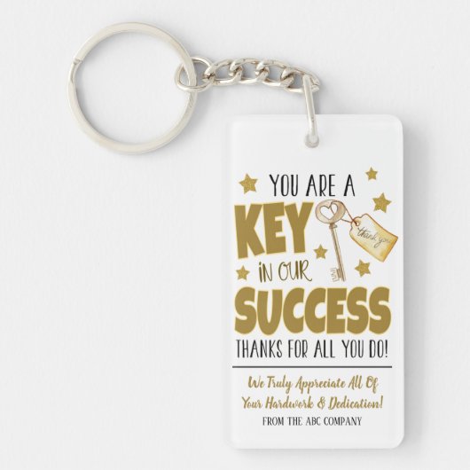 De sleutel tot ons Bedrijf van het Succes Dank u a Sleutelhanger (Voorkant)
