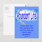 De sleutel tot overvloedig leven v2 (John 10:10) Briefkaart (Voorkant / Achterkant)