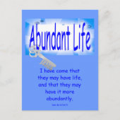 De sleutel tot overvloedig leven v2 (John 10:10) Briefkaart (Voorkant)