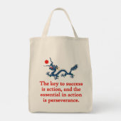 De sleutel tot succes is actie - het tarief van de tote bag (Achterkant)
