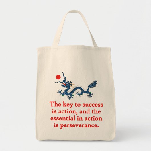 De sleutel tot succes is actie - het tarief van de tote bag (Voorkant)