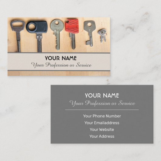 De sleutel tot uw succes - visitekaartje (Voorkant / Achterkant)