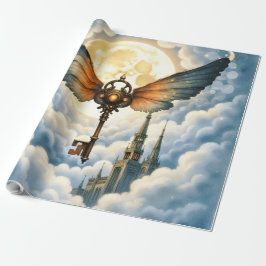 De Sleutel van Eeuwigheid – Steampunk Vleugels Cadeaupapier