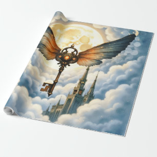De Sleutel van Eeuwigheid – Steampunk Vleugels Cadeaupapier