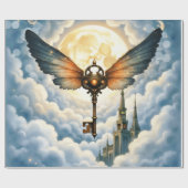 De Sleutel van Eeuwigheid – Steampunk Vleugels Cadeaupapier (Vlak)