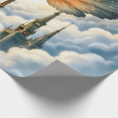De Sleutel van Eeuwigheid – Steampunk Vleugels Cadeaupapier (Hoek)