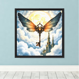 De Sleutel van Eeuwigheid – Steampunk Vleugels Canvas Afdruk