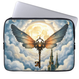 De Sleutel van Eeuwigheid – Steampunk Vleugels Laptop Sleeve