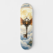 De Sleutel van Eeuwigheid – Steampunk Vleugels Persoonlijk Skateboard (Voorkant)
