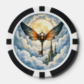 De Sleutel van Eeuwigheid – Steampunk Vleugels Poker Chips (Voorkant)
