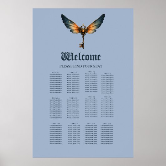 De Sleutel van Eeuwigheid – Steampunk Vleugels Poster (Voorkant)