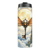 De Sleutel van Eeuwigheid – Steampunk Vleugels Thermosbeker (Voorkant)