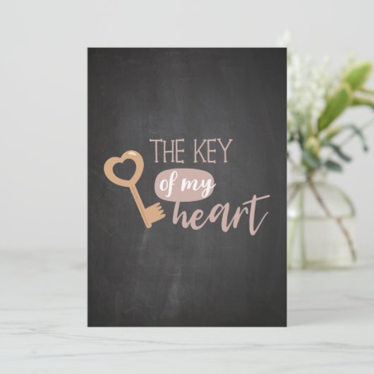 De sleutel van mijn hart Prachtig romantisch cadea Feestdagenkaart (Staand voorkant)