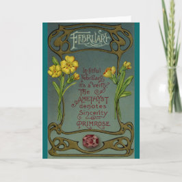 De Sleutelbloem & het Amethist van de Verjaardag Kaart