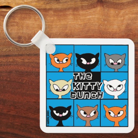 De Sleutelhanger Kat Bunch Square Button (Voorkant)