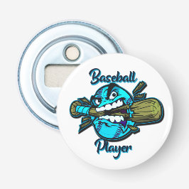 De sleutelhanger van de Baseball-speler Button Flesopener